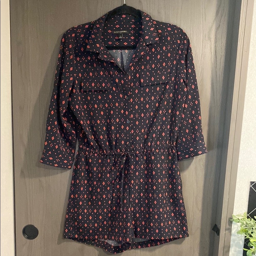Banana Republic Black Romper with Red Accents